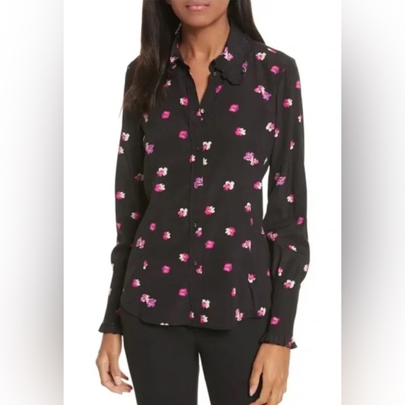 Rebecca Taylor Floriana Stretch Floral Blouse - Picture 1 of 6